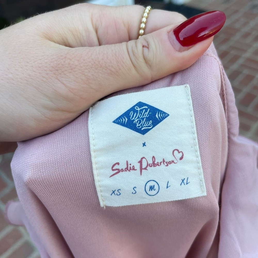 sadie robertson pink ruffle dress sz m - Picture 4 of 4